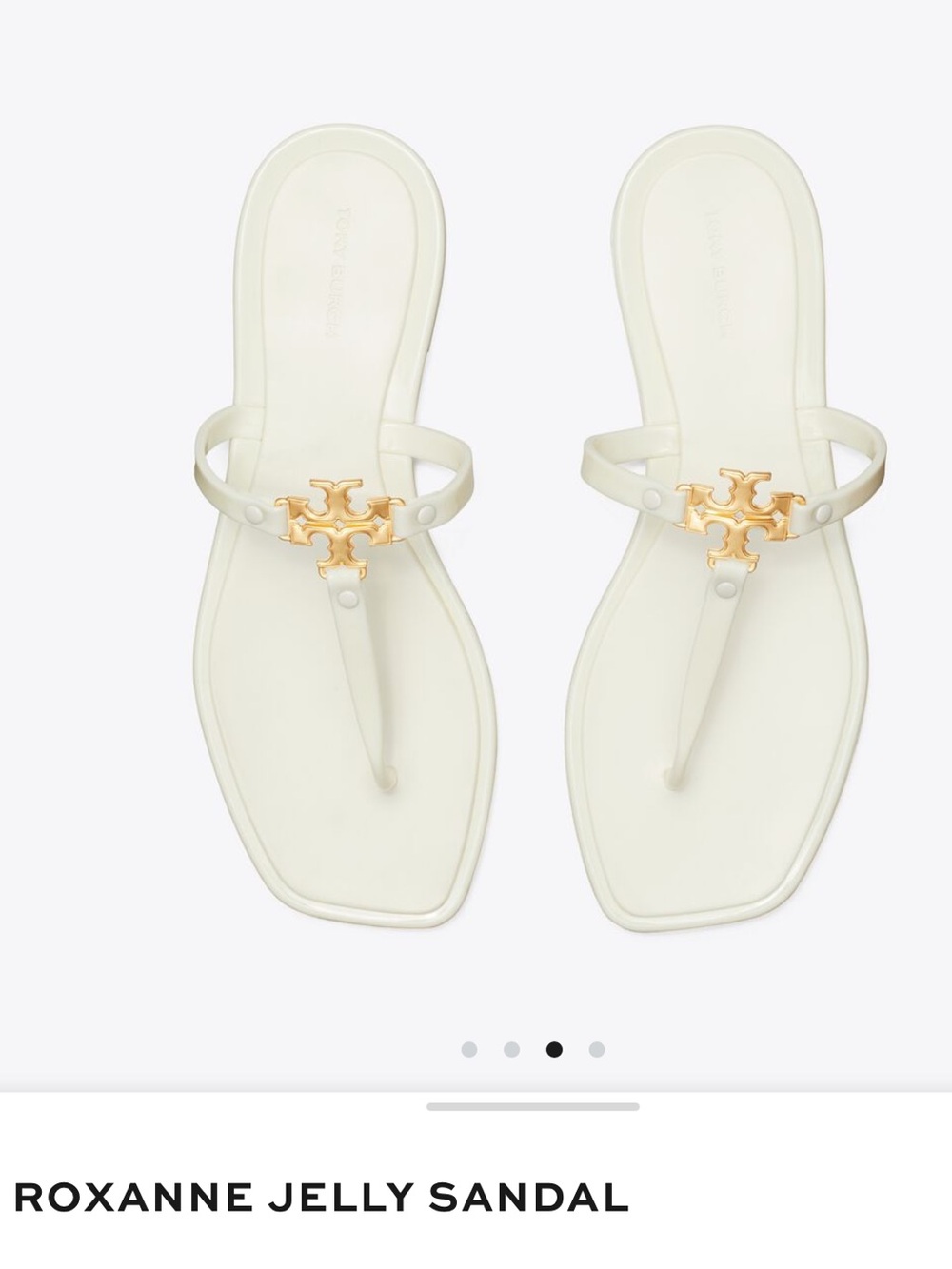 Tory Burch Cream/White Miller Logo Thong Sandals